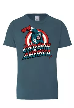 Классическая футболка LOGOSHIRT Shirt Captain America, пыльно-голубой