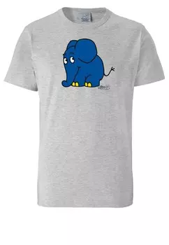 Классическая футболка LOGOSHIRT Shirt Die Sendung mit der Maus - Elefant, серый