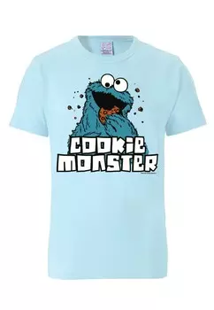 Классическая футболка LOGOSHIRT Shirt Krmelmonster - Sesamstrasse, светло-синий