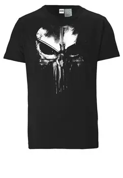 Классическая футболка LOGOSHIRT Shirt Marvel - Punisher Techno Skull, черный
