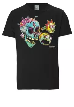 Классическая футболка LOGOSHIRT Shirt Rick & Morty - Eyeball Skull, черный