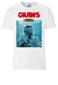 Классическая футболка LOGOSHIRT Shirt Sesamstrasse Krmelmonster - Gnaws, белый