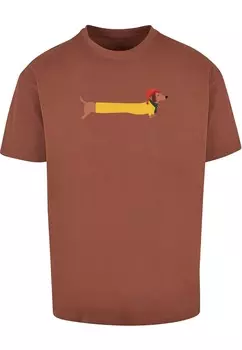 Классическая футболка Merchcode Shirt Christmas Dog, коричневый