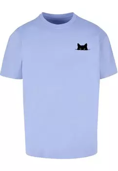 Классическая футболка Merchcode Shirt Halloween - Cat, светло-синий