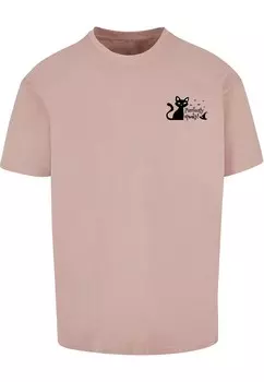 Классическая футболка Merchcode Shirt Halloween - Purrfectly Spooky, темно-розовый
