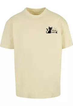 Классическая футболка Merchcode Shirt Halloween - Purrfectly Spooky, цвет light yellow