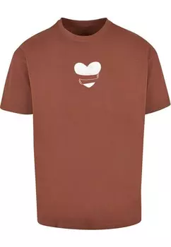 Классическая футболка Merchcode Shirt Hugs & Love - Heart Hug, коричневый