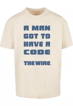 Классическая футболка Merchcode Shirt The Wire A Man, светло-бежевый