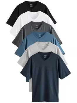 Классическая футболка Next Shirt Essential, цвет dark blue/grey/black/white