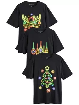 Классическая футболка Next Shirt Weihnachts-Neon, черный