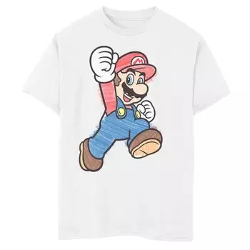 Классическая футболка Nintendo Super Mario Marker Color для мальчиков 8–20 лет Licensed Character