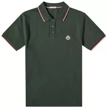 Классическая футболка-поло Moncler с логотипом, хаки