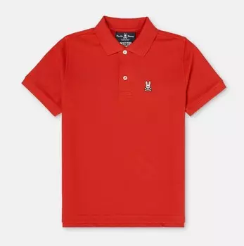 Классическая футболка-поло с логотипом ярко-красного цвета Psycho Bunny, красный