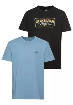 Классическая футболка QUIKSILVER Shirt, цвет light blue/black
