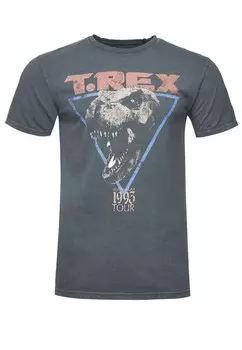Классическая футболка Recovered Shirt Jurassic Park T-Rex 1993, темно-серый