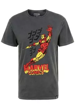 Классическая футболка Recovered Shirt Marvel Comics Iron Man, серый