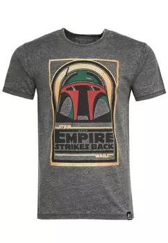 Классическая футболка Recovered Shirt Star Wars Boba Fett Empire Strikes Back, темно-серый