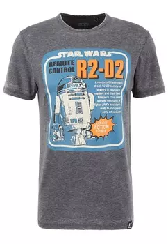 Классическая футболка Recovered Shirt Star Wars R2D2 Remote Control, темно-серый