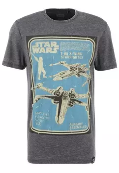 Классическая футболка Recovered Shirt Star Wars X-Wing Assembled, темно-серый