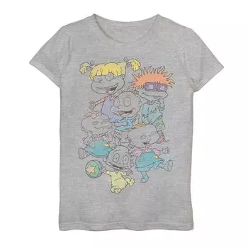 Классическая футболка с акварельным рисунком в стиле ретро для девочек 7–16 лет Nickelodeon Rugrats Baby Group Nickelodeon