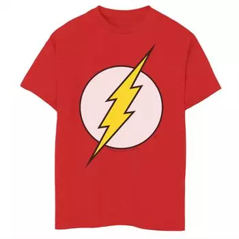 Классическая футболка с большим логотипом и графическим рисунком Flash для мальчиков 8–20 лет DC Comics Licensed Character