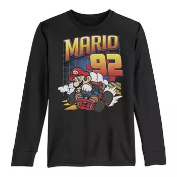 Классическая футболка с цветным рисунком и длинными рукавами Nintendo Mario Kart 92 для мальчиков 8–20 лет Licensed Character