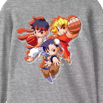 Классическая футболка с длинными рукавами Chibi Street Fighter для мальчиков 8–20 лет Licensed Character