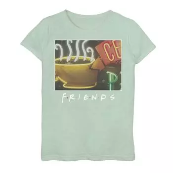 Классическая футболка с графическим логотипом Central Perk для девочек 7–16 лет Licensed Character, светло-зеленый