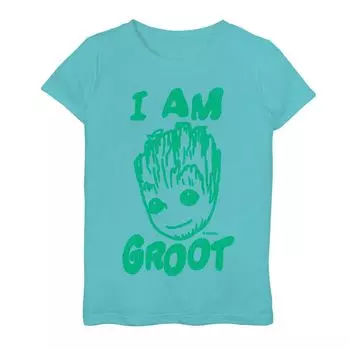 Классическая футболка с графическим логотипом «I Am Groot» для девочек 8–20 лет больших размеров «Marvel Guardians Of The Galaxy» Licensed Character