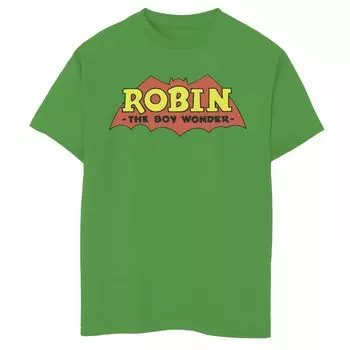 Классическая футболка с графическим логотипом и логотипом DC Comics Robin The Boy Wonder для мальчиков 8–20 лет Licensed Character
