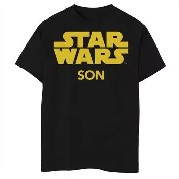 Классическая футболка с графическим логотипом и логотипом Star Wars Son для мальчиков 8–20 лет Star Wars