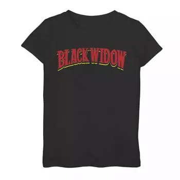 Классическая футболка с графическим рисунком и логотипом Marvel Black Widow для девочек 7–16 лет Marvel