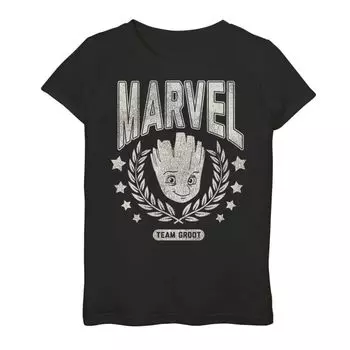 Классическая футболка с графическим рисунком «Стражи Галактики Marvel» для девочек 8–20 лет больших размеров, студенческая футболка с изображением команды Грут Licensed Character