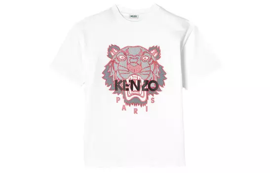 Классическая футболка с изображением головы тигра для мужчин, белая Kenzo, белый