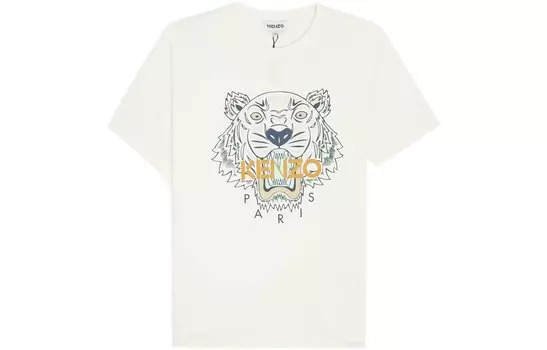 Классическая футболка с изображением головы тигра для мужчин, белая Kenzo, белый