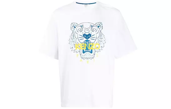 Классическая футболка с изображением головы тигра для мужчин, белая Kenzo, белый