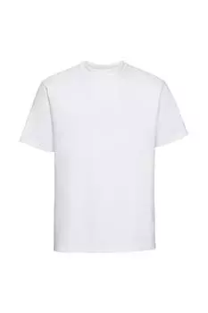 Классическая футболка с короткими рукавами европейского тяжелого веса кольцевого прядения Russell, белый