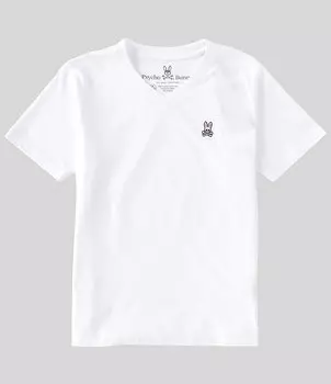 Классическая футболка с короткими рукавами и v-образным вырезом Psycho Bunny Big Kids 7–20, белый