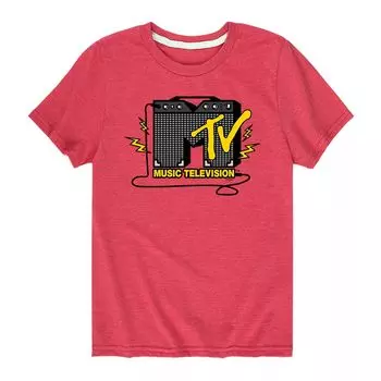 Классическая футболка с логотипом AMP и графикой MTV для мальчиков 8–20 лет Licensed Character, красный