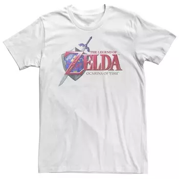 Классическая футболка с логотипом Big & Tall Nintendo Zelda Ocarina of Time Licensed Character, белый