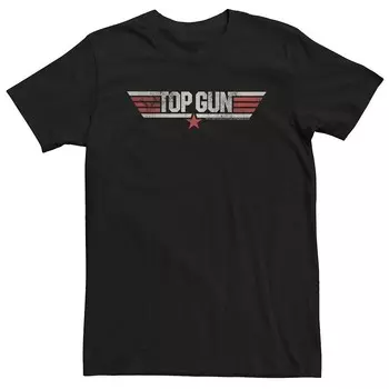 Классическая футболка с логотипом Big & Tall Top Gun Licensed Character, черный