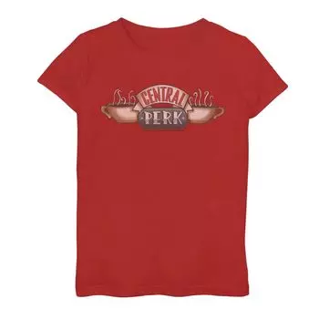Классическая футболка с логотипом Central Perk для девочек 7–16 лет Friends Licensed Character, красный