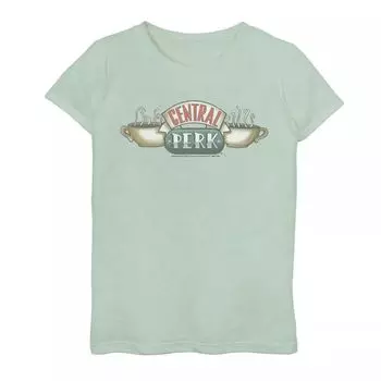 Классическая футболка с логотипом Central Perk для девочек 7–16 лет Friends Licensed Character, светло-зеленый