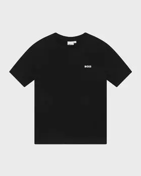 Классическая футболка с логотипом для мальчиков BOSS, цвет Black