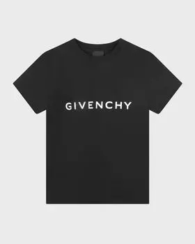 Классическая футболка с логотипом для мальчиков Givenchy, цвет Black