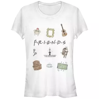 Классическая футболка с логотипом Juniors' Friends и графическим рисунком Licensed Character, белый