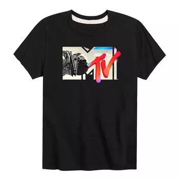 Классическая футболка с логотипом MTV и рисунком Moon Person для мальчиков 8–20 лет Licensed Character, черный