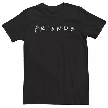 Классическая футболка с логотипом на груди Big & Tall Friends Licensed Character, черный