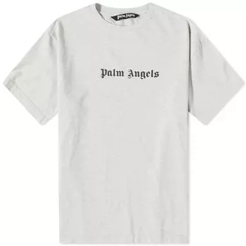 Классическая футболка с логотипом Palm Angels, серый