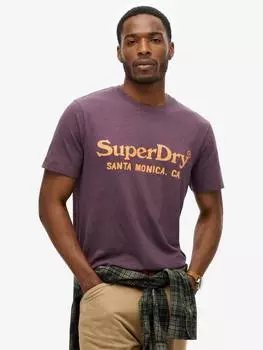 Классическая футболка с логотипом venue Superdry, цвет Soot Purple Slub